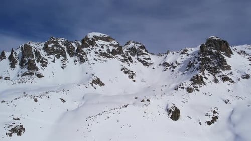 Winter drone flight over Mestia`s mountains in gerorgia.
Tetnuldi Ski Resort next to Uschba and Tet