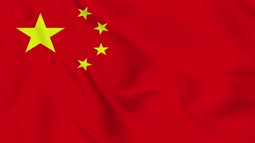 Chinese Flag Waving Seamless Loop Animation