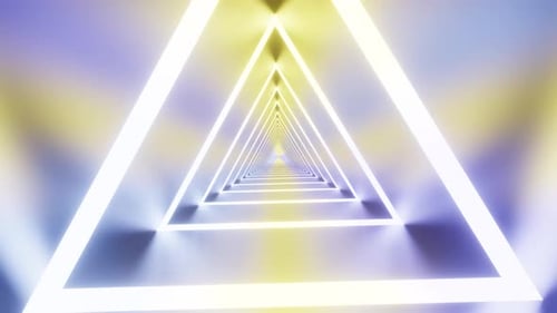 Tunnel triangulaire pivoté avec lumières lisses Vj Loop Background 4K