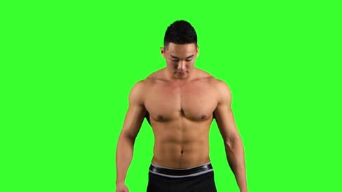 Man Walks and Runs on a Treadmill
