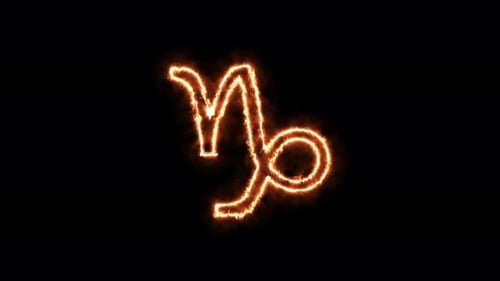 Burning Capricorn Zodiac Sign Animation