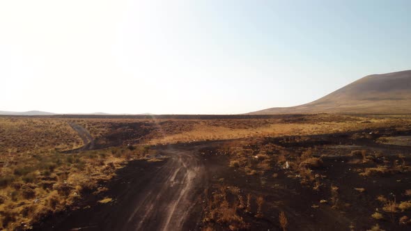 Mars Rover Robot Moving on a Road to Volcano on Red Planet, Nature ...