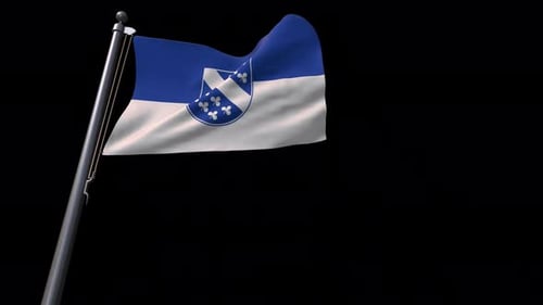 Bosnia And Herzegovina Flag Realistic Waving Animation