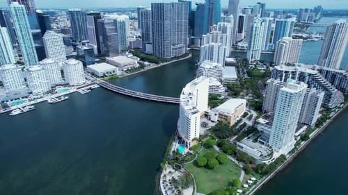 Cityscape Miami Florida United States. Touristic landmark of city.