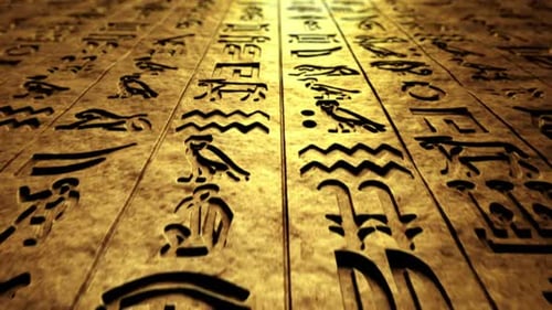 Endlose Animationen konzentrierten sich auf die alten Hieroglyphen. Nahaufnahme. Loopbar.
HD