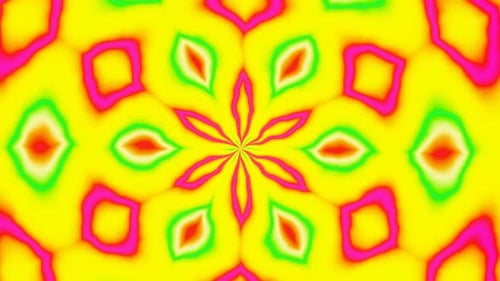 Kaleidoscope of bright colors red yellow and green