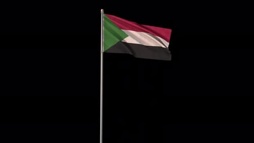 Sudan National Flag Waving Animation