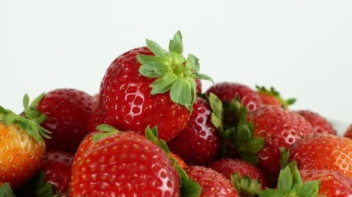 Close Up of pile of Fresh Red Strawberries