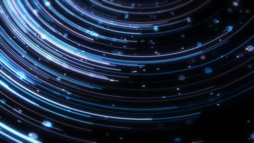 Futuristic Abstract Glowing Lines and Particles Technology Background