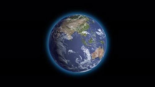 Planet Earth Isolated on Black Background