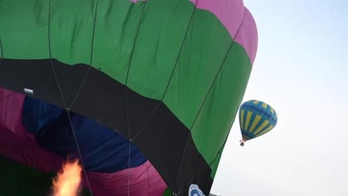 Hot Air Balloons Open Festival Balloons of Different Colours Fly Over Rocky Mountains Balloons