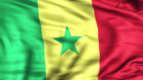 Realistic Waving Flag of Senegal Seamless Loop