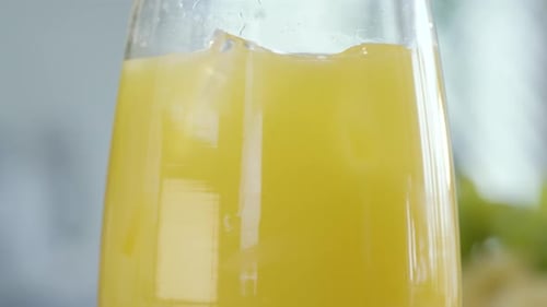 Refreshing Cold Fruit Juice Close Up