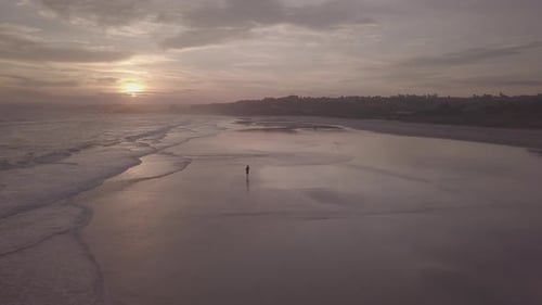 Beautiful sunset on beach