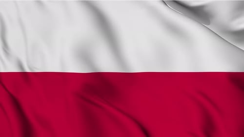 Waving flag of Poland loop animation.