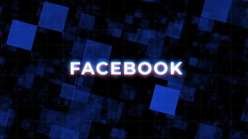 Facebook Text Digital Glitch Background