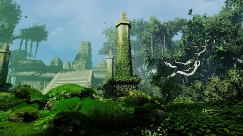 Tempel Und Obelisken im Dschungel