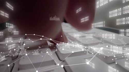 Kreatives Visualisieren von Big Data und Finanzanalysen von Unternehmen auf dem Computer