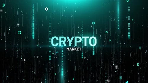 Cyrpto Market Cryptocurrency Binary Matrix Digital Animation