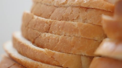 Close Up of Sliced White Bread