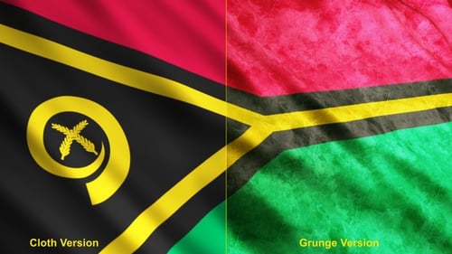 Waving Vanuatu Flag with Clean and Grunge Styles