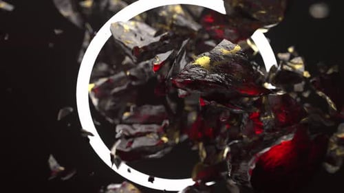 Abstract Metallic Sphere Shatters and Explodes for Logo Reveal