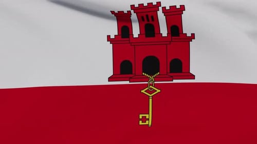 Seamlessly Waving Flag of Gibraltar Animation