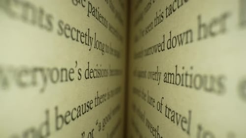Close Up of Text in an Open Book