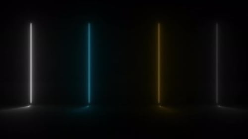Abstract Neon Glowing Vertical Lines Motion Background Loop
