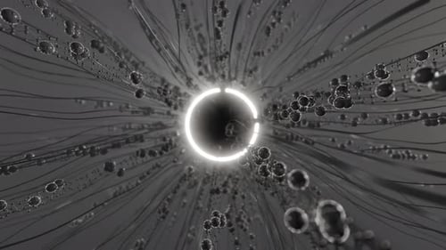 Futuristic Neural Network with Central Glowing Connection