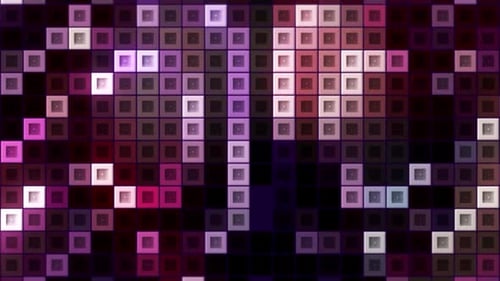 Pulsing Geometric Grid of Shimmering Light Squares