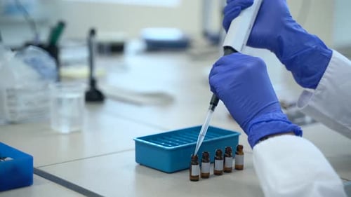 Laboratory Experiment with Dropper and Vials