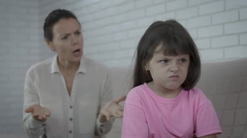 Mother scream at the child.