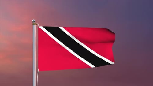 Realistic Waving Flag of Trinidad and Tobago Animation