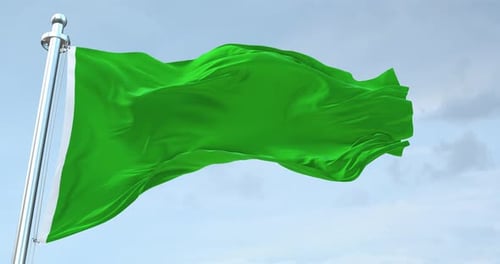Green Screen Flag Waving with Realistic Fabric Motion