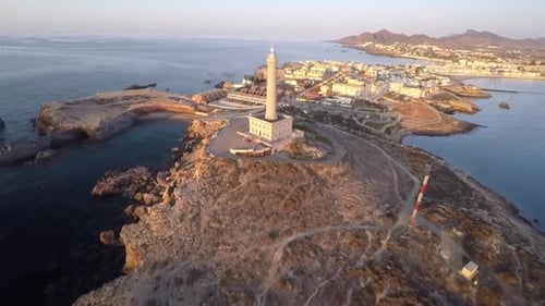 A Beautiful Square Lighthouse Lighthouse Stock Video Footage (2)