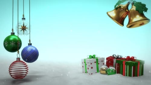 Festive Christmas Ornaments and Gifts Holiday Animation Background
