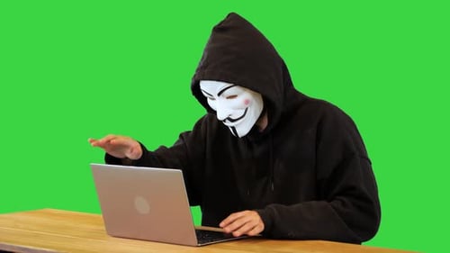 Hacker hacktivista on-line conclui programa de software de vírus de codificação para ataque de fraude na Web em dados comerciais