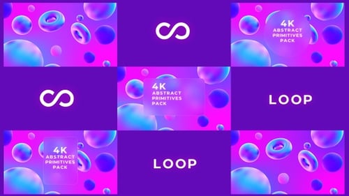 Rotate Colorful Primitives Loop