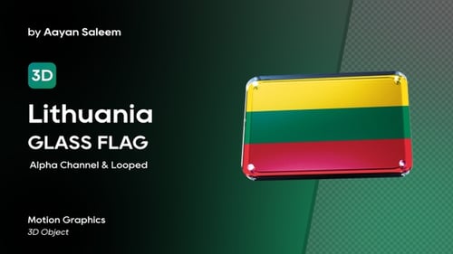 Lithuania Flag 3D Glass Badge