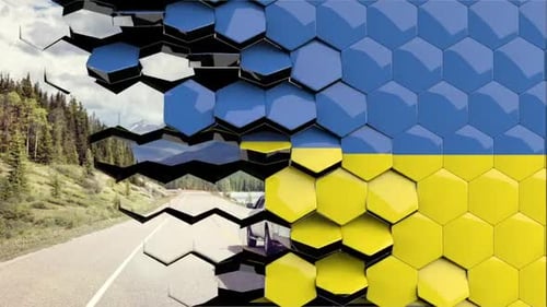 3D Hexagon Tile Grid Reveal Transition