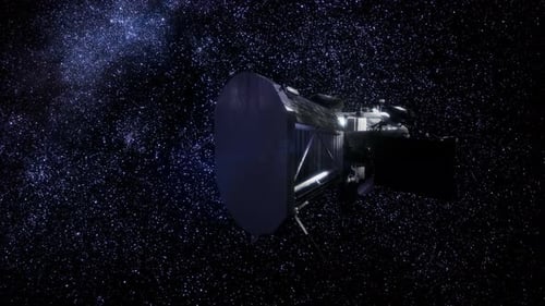 Realistic 3D Spacecraft Flying Through Starfield Animation
