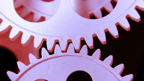 Rotating Gears Close Up Mechanical Motion