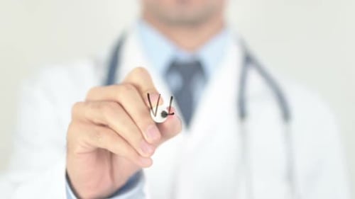 Doctor Writes 'Viral Disease' on Glass Surface