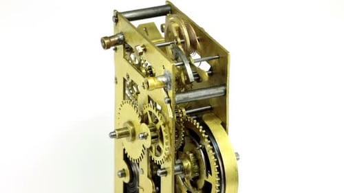 Close Up of Clock Gears Turning