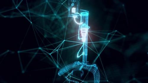 Paint Disperser Hologram Close Up 4k