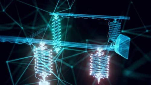 Ceiling Rail System Hologram Close Up Hd