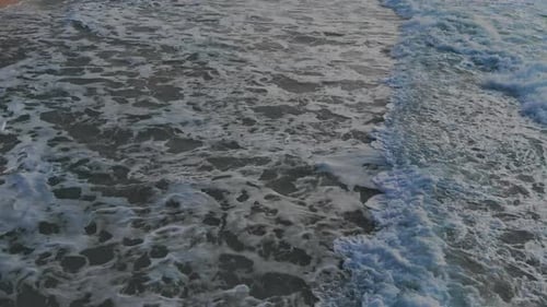 Aerial View To Waves in Ocean Splashing Waves Turquoise Clean Wavy Ocean Water