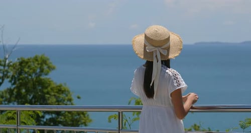 Woman look at the sea view