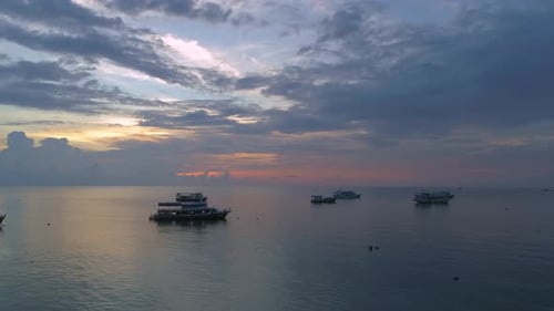 Panoramic Sunset over Sea